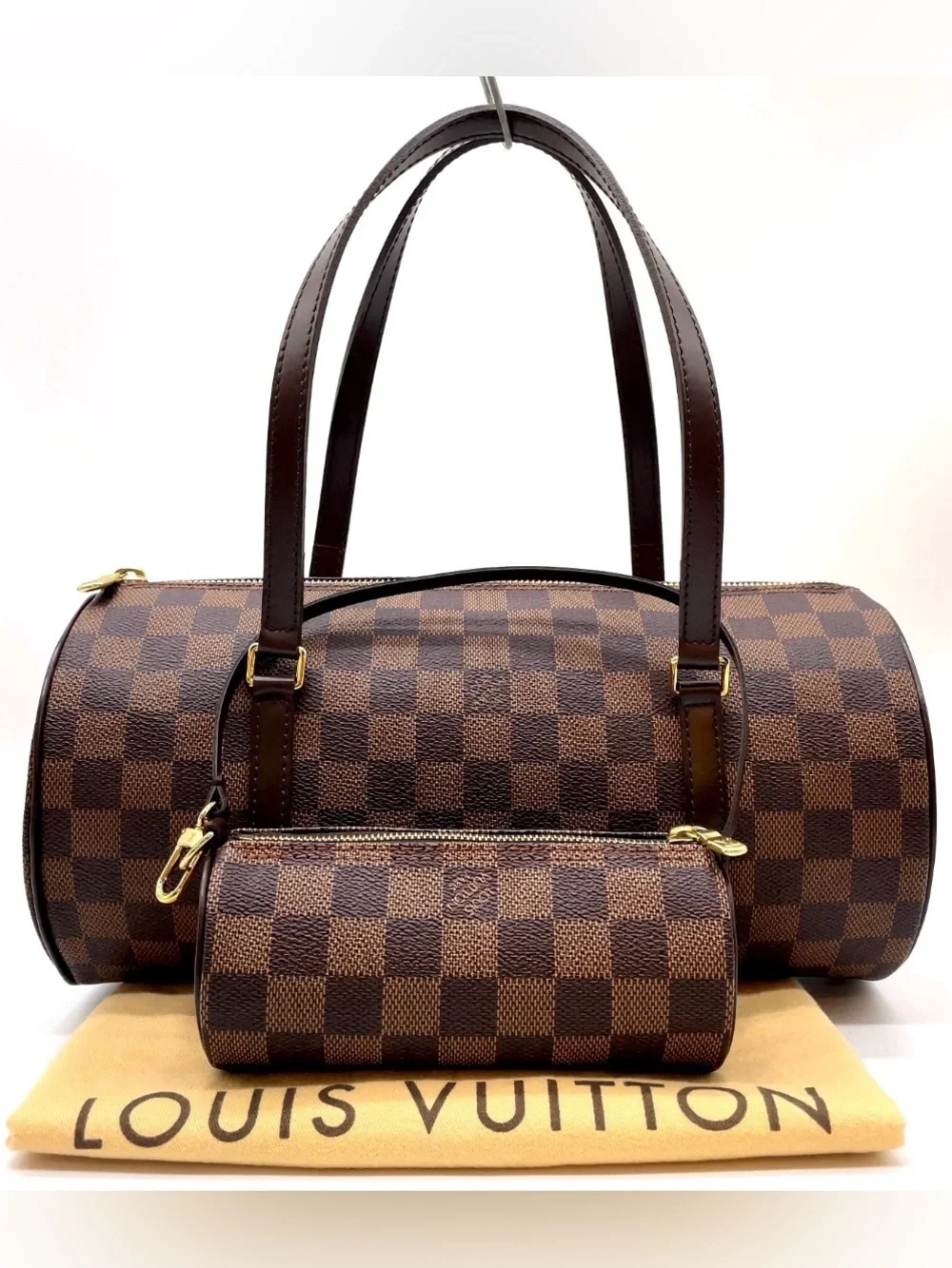 Louis Vuitton Brown Damier Ebene Mini Papillon Satchel with Pouch